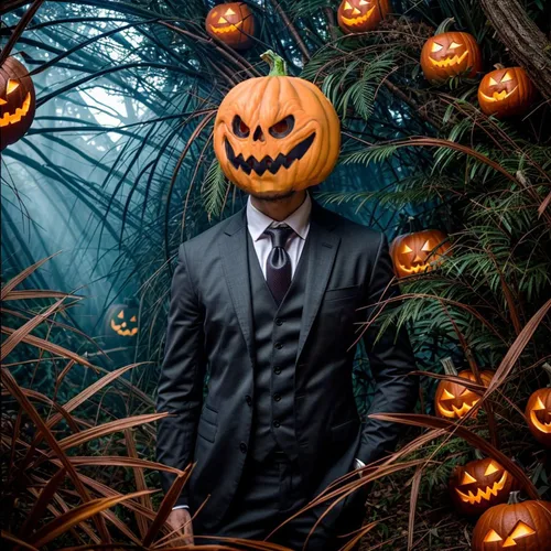 Miniatura 2 de HugOutdoor Máscara de calabaza aterradora de Halloween, accesorios de disfraces de látex, máscara de cabeza de calabaza para fiesta