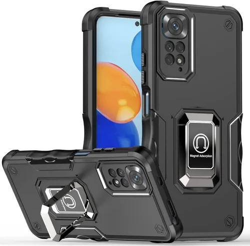 Funda diseñada para Xiaomi Redmi Note 11 Pro con soporte giratorio, cubierta de cámara a prueba de caídas, protección de lente Shiled, funda para