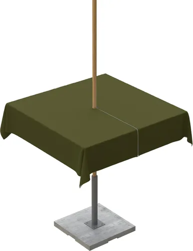 Miniatura 54 de QueenKer Mantel de exterior verde oliva con agujero para sombrilla y cremallera, mantel de color sólido para mesas cuadradas, colección de mesa
