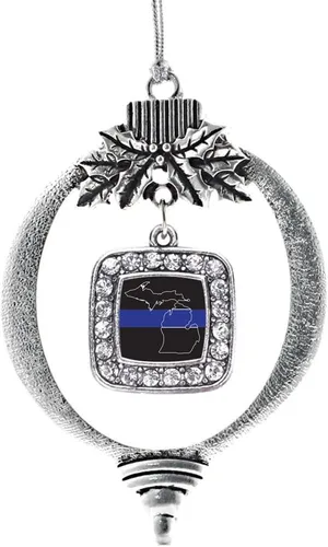 Miniatura 210 de Inspired Silver - Nana púrpura - Adorno de Navidad plateado - Adorno cuadrado para árbol de Navidad con circonita cúbica - Decoración colgante