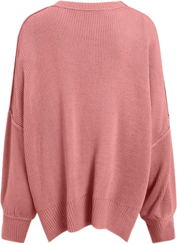 Miniatura 4 de Suéteres de otoño para mujer, a la moda, a rayas, de manga larga, cuello redondo, de punto acanalado, sueltos