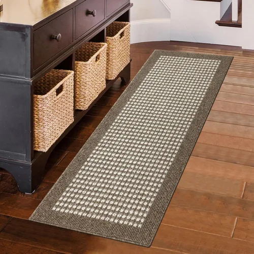 Miniatura 38 de Ileading Alfombra de pasillo de lavandería de 2 x 6 pies, antideslizante, con parte trasera de goma, lavable a máquina, alfombra gris