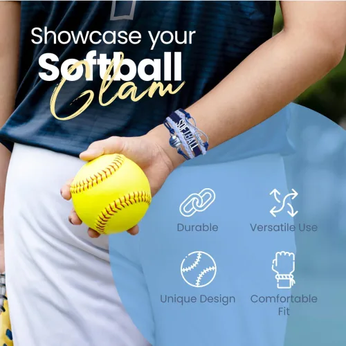 Miniatura 6 de Pulsera de infinito de softball - Joyería de sóftbol - Pulsera ajustable para jugadores de sóftbol, regalos de equipo y entrenadores
