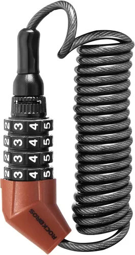 Miniatura 8 de ROCKBROS Candado para casco de motocicleta, bloqueo de cable de bicicleta, combinación ligera, pequeña cerradura de rueda de bicicleta reajustable