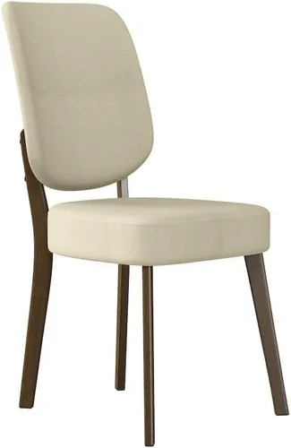 Miniatura 6 de Juego de 2 sillas de comedor tapizadas color marrón avena