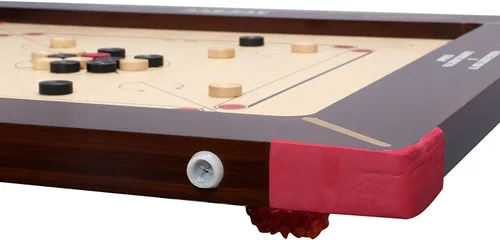 Miniatura 3 de Tablero AAR-Kay Carrom de madera contrachapada vintage aprobada por la Federación Carrom de India y la Federación Internacional Carrom