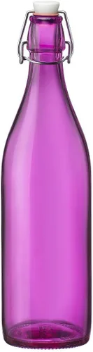 Miniatura 9 de Bormioli Rocco Giara Botella de bebida con tapa de abrazadera, 33.75 onzas, recipiente de vidrio a prueba de fugas para jugos y aderezos caseros