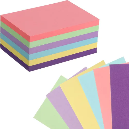 Miniatura 19 de Fainne 300 piezas de 5 x 8 pulgadas, tarjetas de índice en blanco, 180 g/m², cartulina gruesa, colores surtidos, tarjetas en blanco de neón