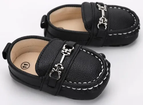 Miniatura 3 de QIETION Zapatos Oxford de piel sintética con suela suave, antideslizantes, para niños y niñas, para caminar