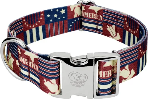 Miniatura 6 de Country Brook Petz HossFit Jr - Collar ancho de alta calidad para perro, colección Americana con diseños patrióticos (celebración americana, mediano)