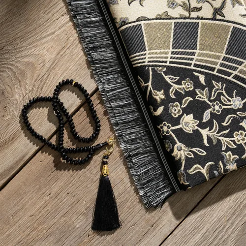 Miniatura 6 de Alfombra de oración musulmana con cuentas de oración islámica, alfombrilla de oración de viaje, regalos islámicos para mujeres, oración portátil