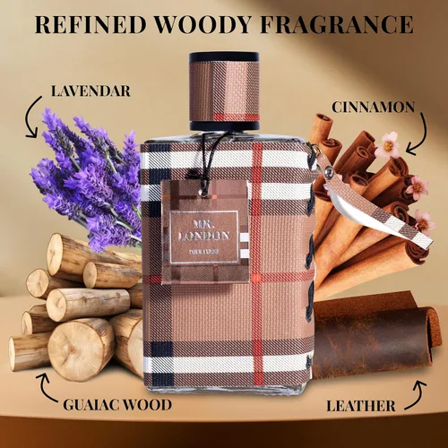 Miniatura 2 de Mr London - Eau De Parfum para hombre, fragancia amaderada de ámbar refinado, bergamota fresca y masculina, lavanda y canela cálida, tonos únicos