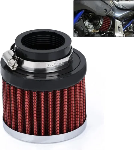 Miniatura 14 de Filtro de aire universal de cuello negro de 38 mm para automóvil, sistema de entrada de aire de alto flujo, entrada de aire limpia y fría, sistema