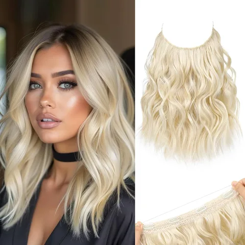 Miniatura 33 de REECHO Extensiones de cabello con alambre invisible con trama de encaje más delgada y suave