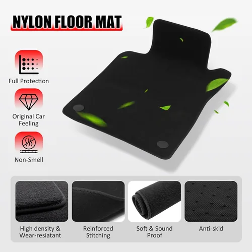 Miniatura 3 de IKON MOTORSPORTS - Alfombrillas compatibles con Benz W211 2003-2009, E-Class 4Dr Factory Fitment, alfombrillas delanteras y traseras de nailon