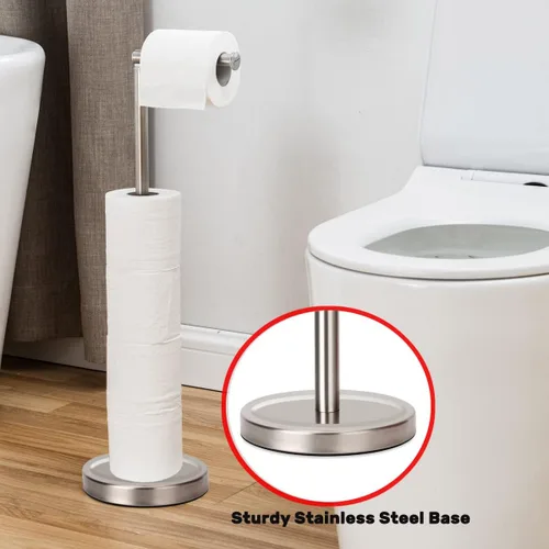 Miniatura 2 de Soporte de papel higiénico para baño Soporte de almacenamiento de papel higiénico para 4 rollos con base pesada, soporte de rollo de papel higiénico
