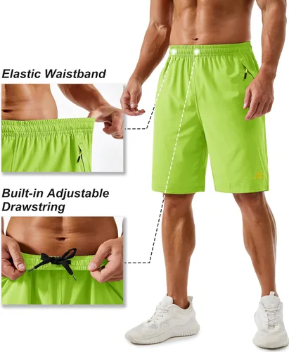 Miniatura 31 de TACVASEN Pantalones cortos deportivos para correr para hombre, 9 pulgadas, de secado rápido, pantalones cortos ligeros de verano, 3 bolsillos