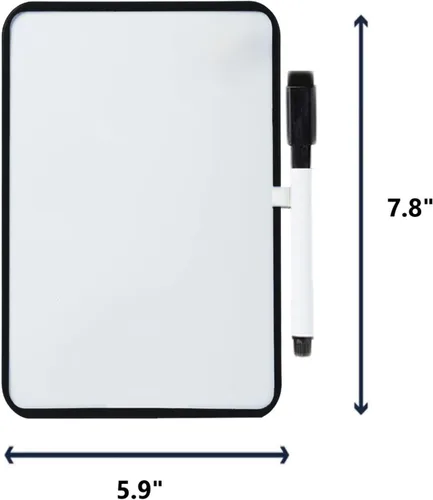 Miniatura 3 de Pizarra Magnética de Borrado en Seco para Casillero Escolar, 6" x 8" Marcador y 2 Imanes - Pizarra Blanca Pequeña para Aula, Hogar, Oficina, Viajes