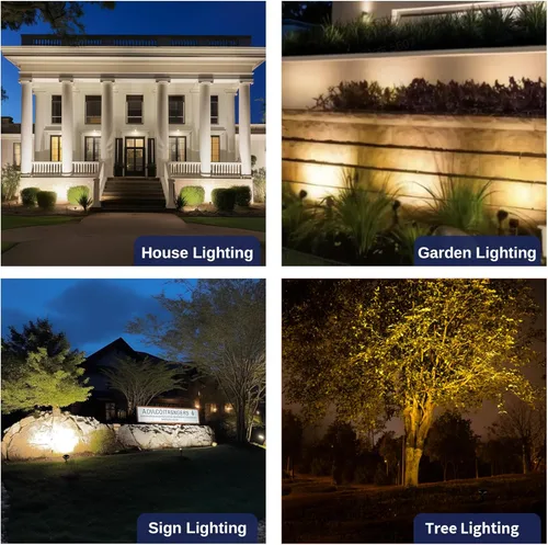 Miniatura 5 de Gardenreet Luz de inundación de latón macizo - Luz LED de paisaje de lavado de pared de bajo voltaje, para exteriores, 12 V, cableada, impermeable