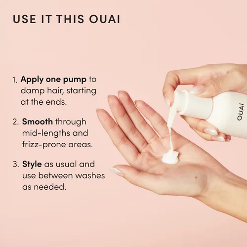 Miniatura 7 de OUAI Crema antiencrespamiento tamaño de viaje, crema hidratante para el cabello con control de encrespamiento y protección contra el calor