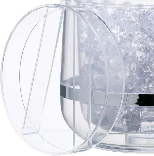 Miniatura 8 de BarCraft Cubo aislado de plástico con pinzas y tapa para hielo, 2,5 l, transparente