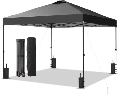Miniatura 23 de GDY 10x10FT Pop-Up Canopy Tent — with 4-Side Walls & Vented Top, Portable Outdoor Event Tent for Garden, Poolside, Parks, Parties,Camping, White.