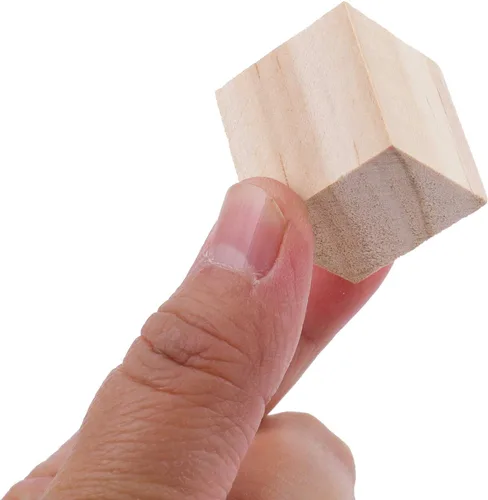 Miniatura 4 de Tosnail Paquete de 150 cubos de madera sin terminar de 1 pulgada, bloques de madera en blanco para hacer manualidades