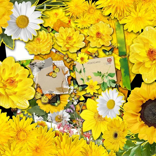 Miniatura 3 de HANATABA - Paquete de papel (15 hojas de 8 x 11 pulgadas), flores y mariposas brillantes de verano HANATABA Vintage Art Deco para Decoupage Papel