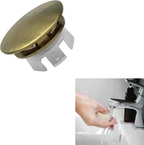 Miniatura 12 de Cubierta de desbordamiento para lavabo de baño, inserto de latón en agujero, tapas redondas, níquel cepillado, recipiente de cerámica de repuesto