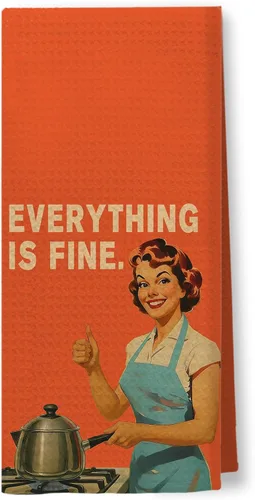 Miniatura 15 de Toallas de Cocina Divertidas "I'm Fine", Toallas Decorativas de Cocina y Té Estilo Ama de Casa Retro de los 50s, Toallas de Mano de Humor Sarcástico