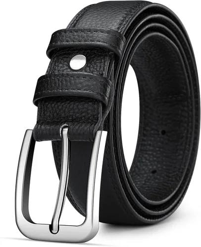Miniatura 9 de Cinturón de cuero genuino para hombre, hecho a mano, 100% piel de vaca, 1 3/8 pulgadas de ancho, adecuado para uso casual, jeans y atuendo de golf