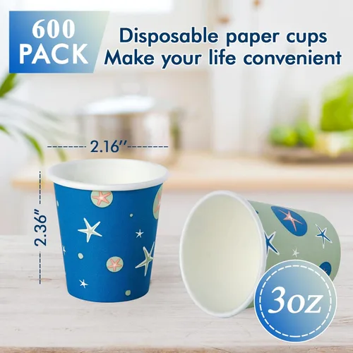 Miniatura 2 de TV TOPVALUE Paquete de 600 tazas de papel de 3 onzas, tazas desechables mini para enjuague bucal, expreso, aperitivos, usadas para baño, fiesta