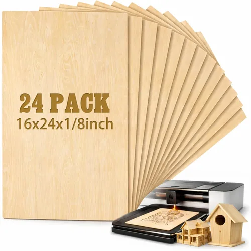 Miniatura 11 de Juexica 12 piezas de hojas de tilo de 3 mm 1/8" x 12" x 18" tablero de madera contrachapada hojas delgadas para manualidades en madera proyectos