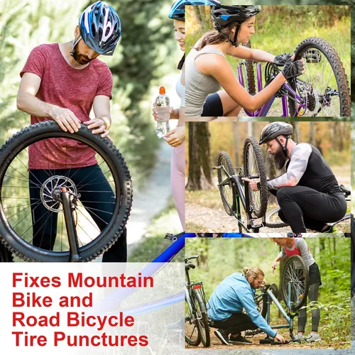 Miniatura 6 de Kit de reparación de neumáticos de bicicleta sin cámara para neumáticos de bicicleta de montaña y carretera, resma combinada, aspecto de cápsula