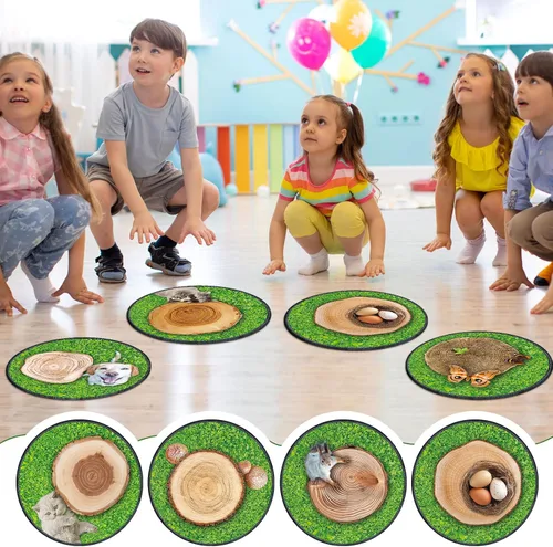 Miniatura 7 de Nuanchu Alfombra redonda para niños, 12 unidades, para el aula, de 16 pulgadas, cojines de suelo para niños, alfombra educativa suave antideslizante