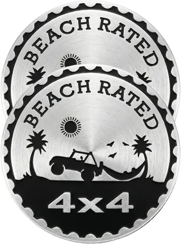 Miniatura 31 de 2 piezas de emblema de coche Boobie Rated, emblema automotriz metálico 4 x 4, emblemas de coche redondos de metal 3D, pegatinas de emblema de coche