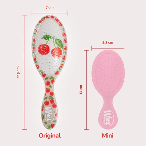 Miniatura 6 de Wet Brush Desenredante original, cereza (Tutti Fruitti), cerdas IntelliFlex ultrasuaves que se deslizan a través de los nudos, cepillo de pelo Tutti
