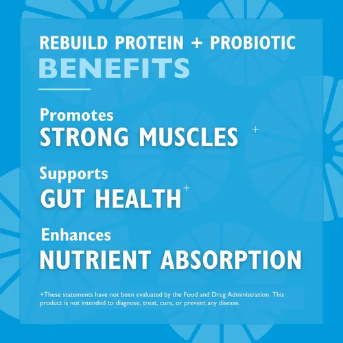 Miniatura 6 de Celebrate Vitamins Rebuild Proteína en polvo con probióticos y prebióticos, 0.71 onzas de proteína aislada de suero de leche, alta fibra