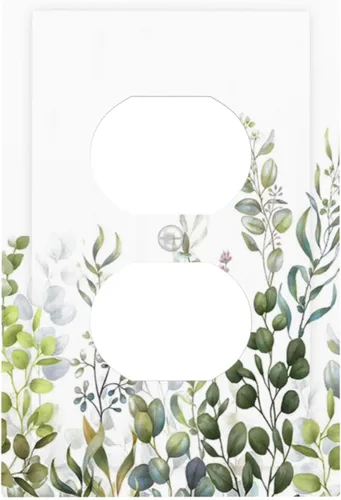 Miniatura 19 de Hojas de eucalipto, vegetación, flores de vid, sencillez, cubiertas decorativas de salida de 1 pandilla, placa de pared para interruptor de luz