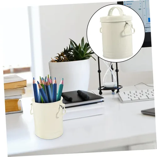 Miniatura 5 de Basurero de escritorio pequeño de escritorio, cubo de almacenamiento para artículos diversos, soporte para brochas de maquillaje, cubos pequeños