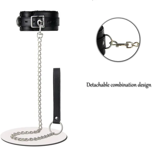 Miniatura 4 de Collar gargantilla de cuero con campana ajustable para mujer