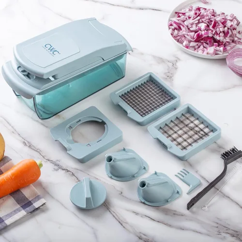 Miniatura 8 de Cook with Color Picador de verduras – Multifuncional 11 en 1 picador de verduras con recipiente – Picador de alimentos para picar, picar, rebanar