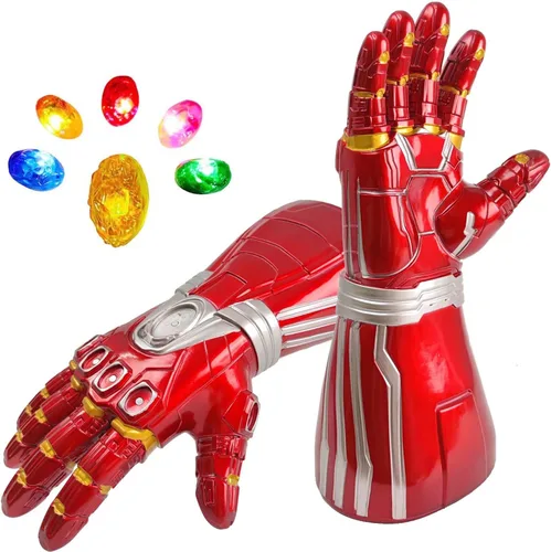 Miniatura 3 de Red Infinity Gauntlet with Removable Gems Infinity Gloves LED Gem Three Lighting Modes Halloween Cosplay Prop