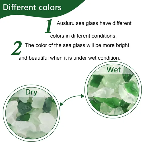 Miniatura 7 de Piedras preciosas de vidrio verde esmeralda de 10 libras, canicas de vidrio plano y vidrio esmerilado mezclado con verde, ideal para acuarios