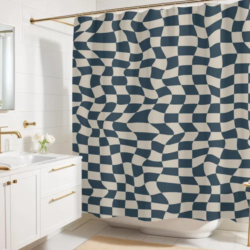 Miniatura 24 de Cortina de ducha con estampado floral coral oscuro - Patrón de flores negras moderno melancólico - Decoración moderna para el hogar - Cortina