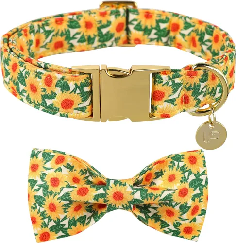 Miniatura 30 de Collar para perro con pajarita, Collar de algodón con pajarita para cachorro, Collar para perro azul para niña o niño con hebilla de metal duradera