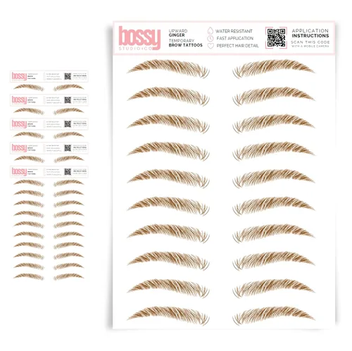 Miniatura 12 de 5 paquetes de tatuajes temporales para cejas, adhesivos impermeables para cejas, tatuajes falsos para el cabello tipo pelar de transferencia
