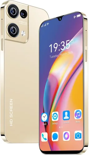 Miniatura 4 de Teléfono celular desbloqueado, Android 13 teléfonos móviles pantalla HD de 6.49 pulgadas, SIM dual, 1+16G ROM/SD a 256GB, cámara dual/3200mAh Dorado