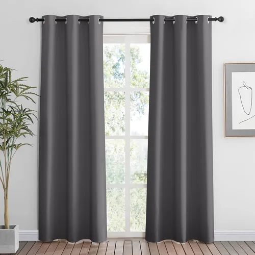 Miniatura 83 de RYB HOME Cortinas opacas de cocina de 36 pulgadas de largo, tratamiento de privacidad para ventanas pequeñas, aislamiento térmico, telón de fondo