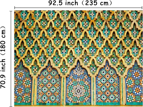 Miniatura 2 de Simsant Tapiz marroquí típico marroquí de la ciudad de Rabat cerca de la torre Hassan, tapiz colgante de pared para dormitorio, sala de estar